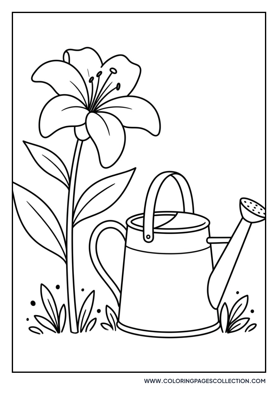 Lily and Watering Can