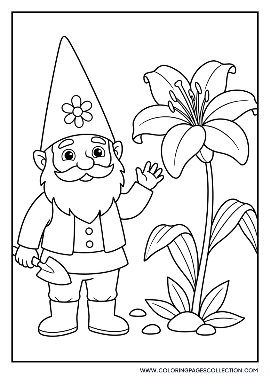 Lily with a Garden Gnome