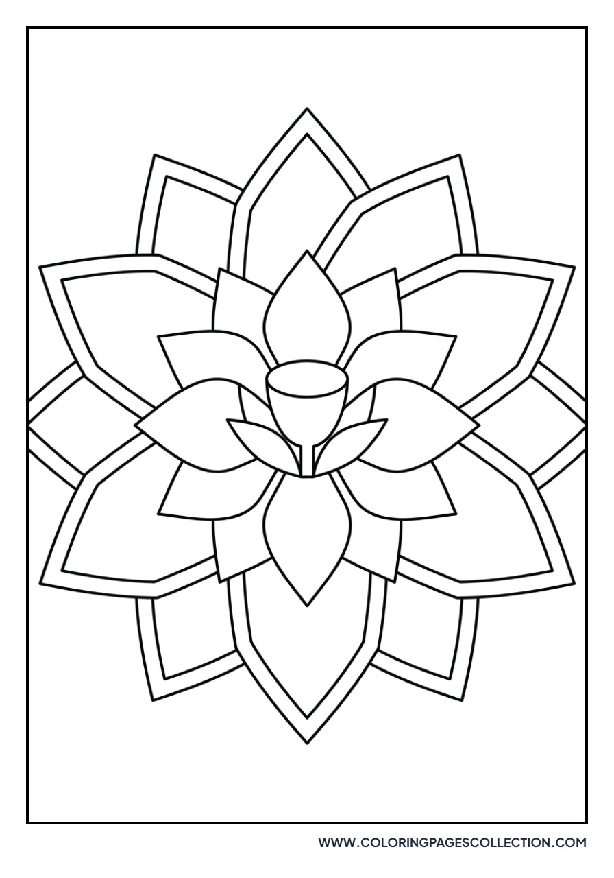 Geometric Lotus Petal Pattern