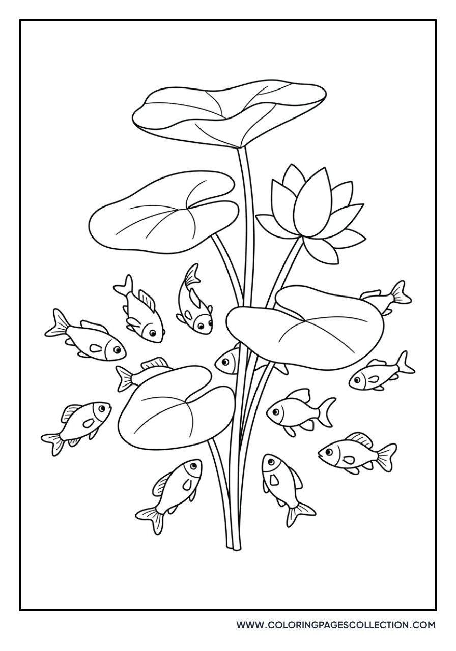 Lotus and Small Fish