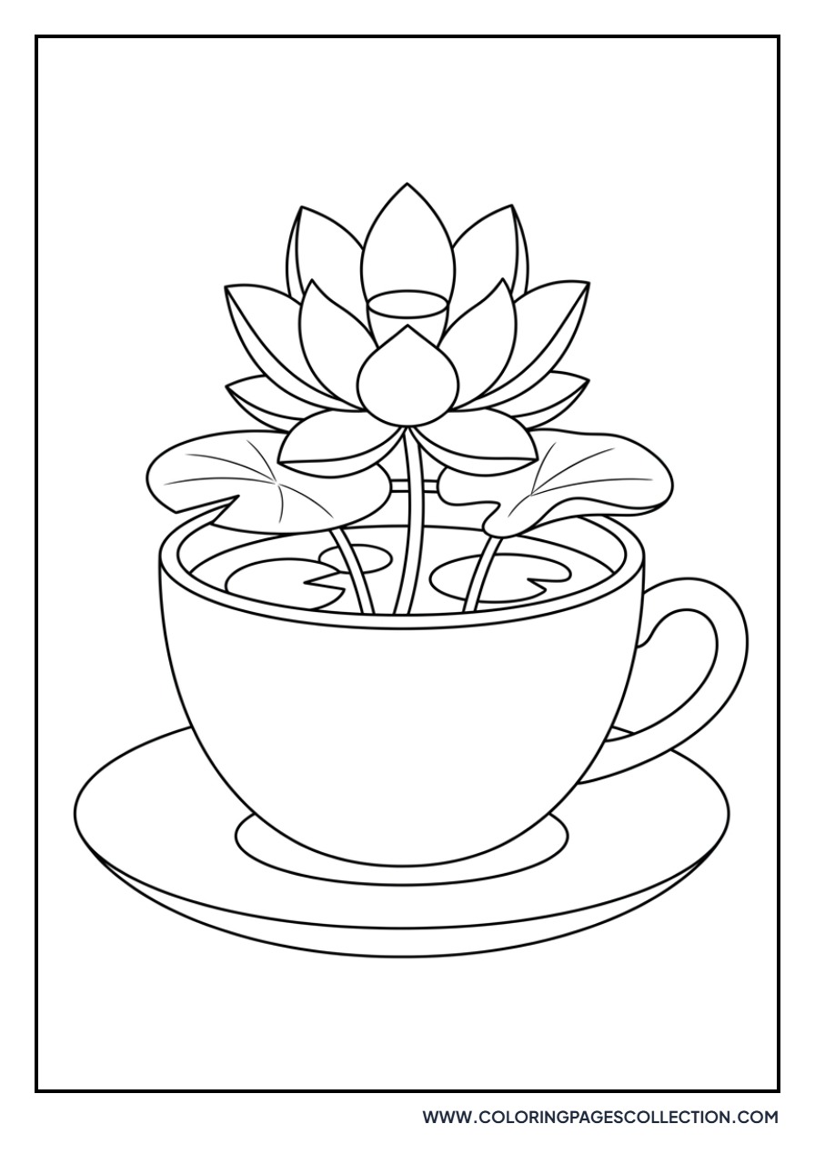 Lotus Flower in a Teacup