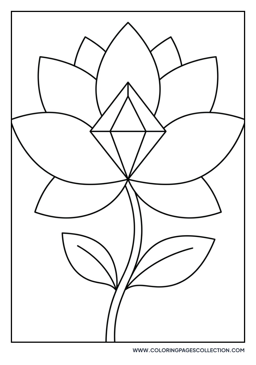 Lotus with Diamond Center