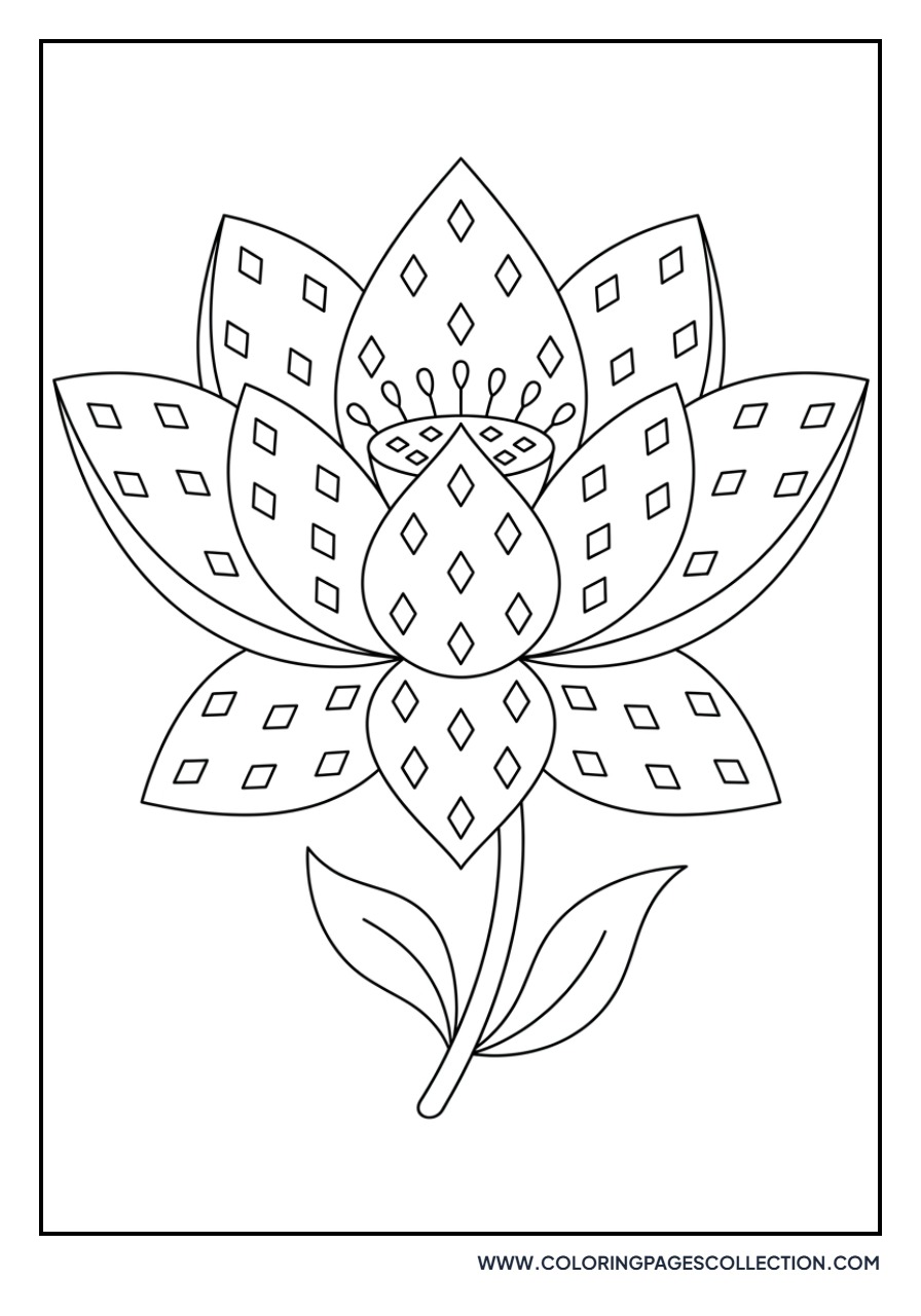Lotus with Diamond Patterns