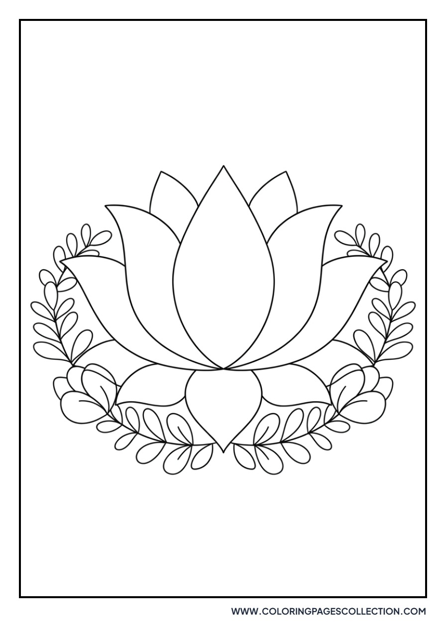 Lotus with Leafy Crown
