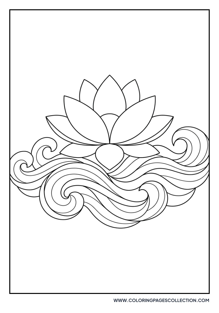 Lotus with Wave Patterns