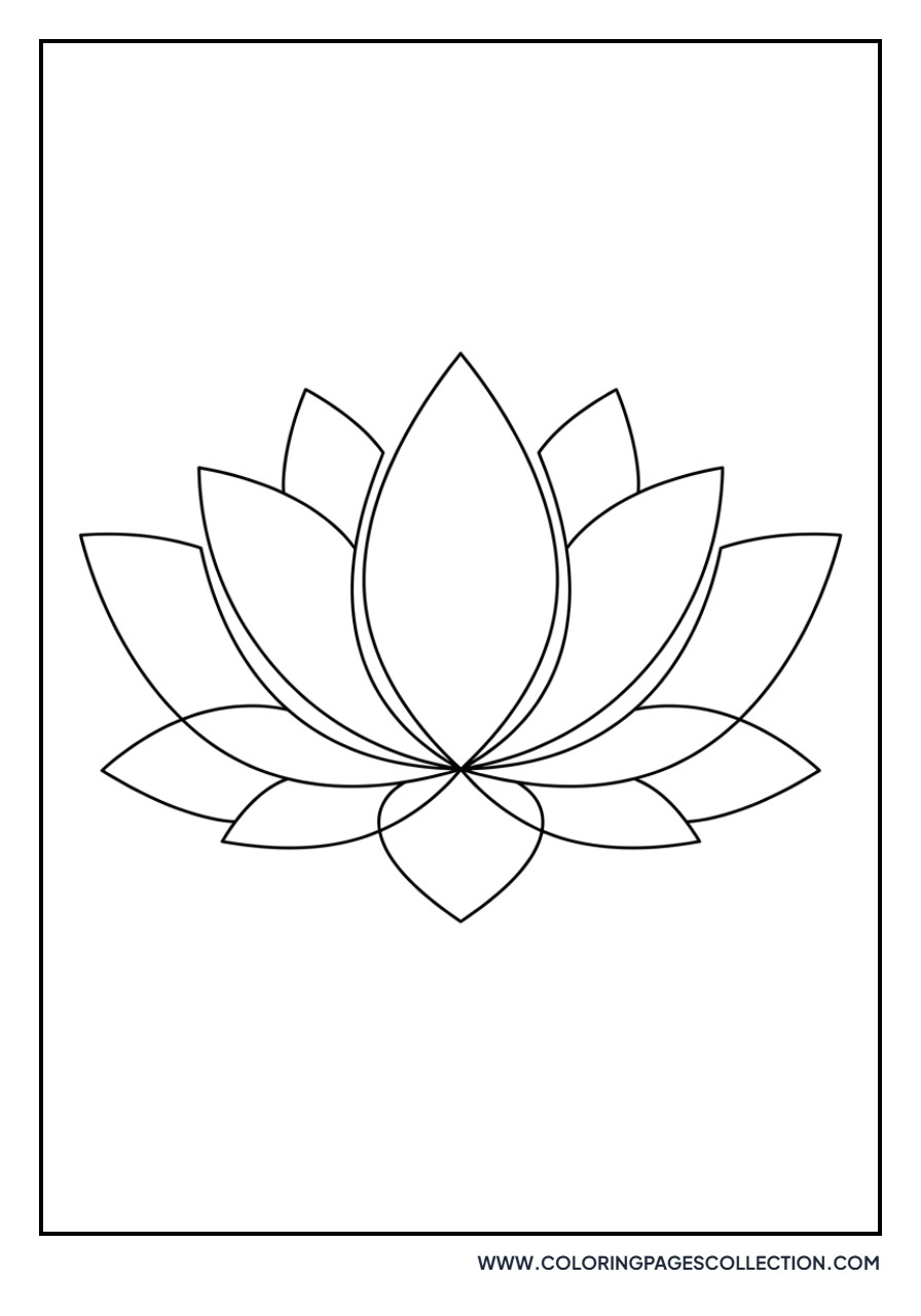Minimalist Lotus Outline
