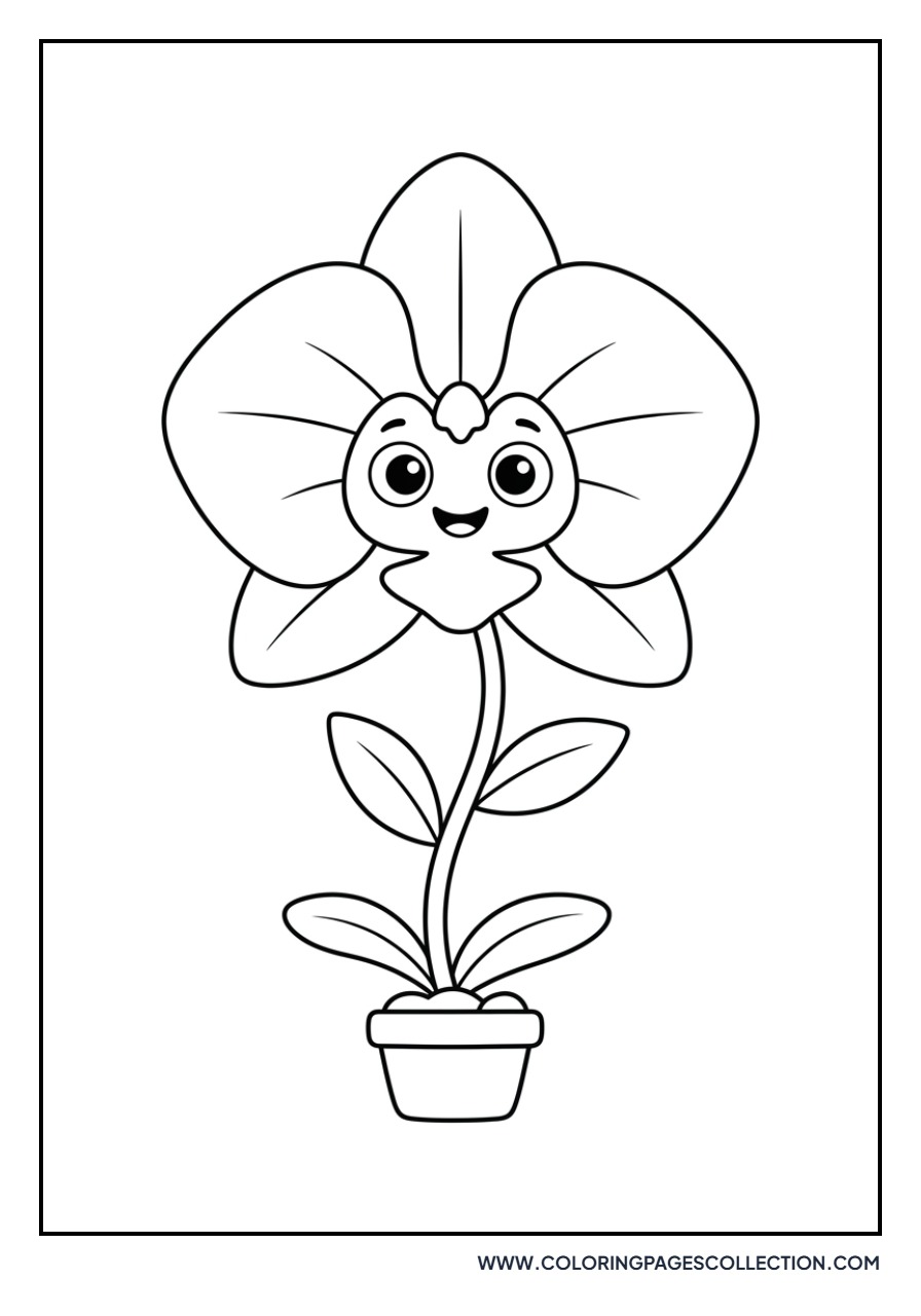 Cartoon Smiling Orchid
