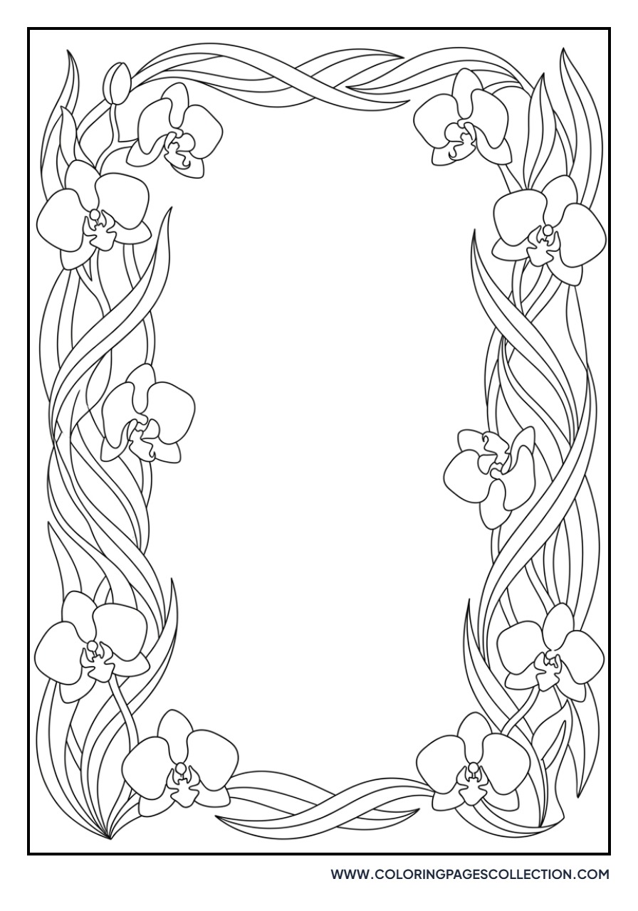 Orchid Garland Border