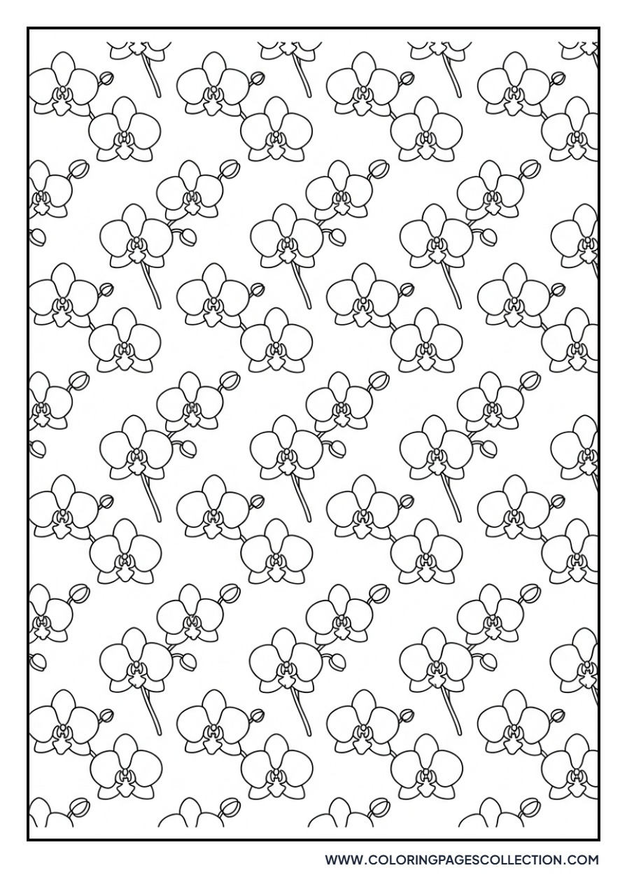 Orchid Pattern Wallpaper