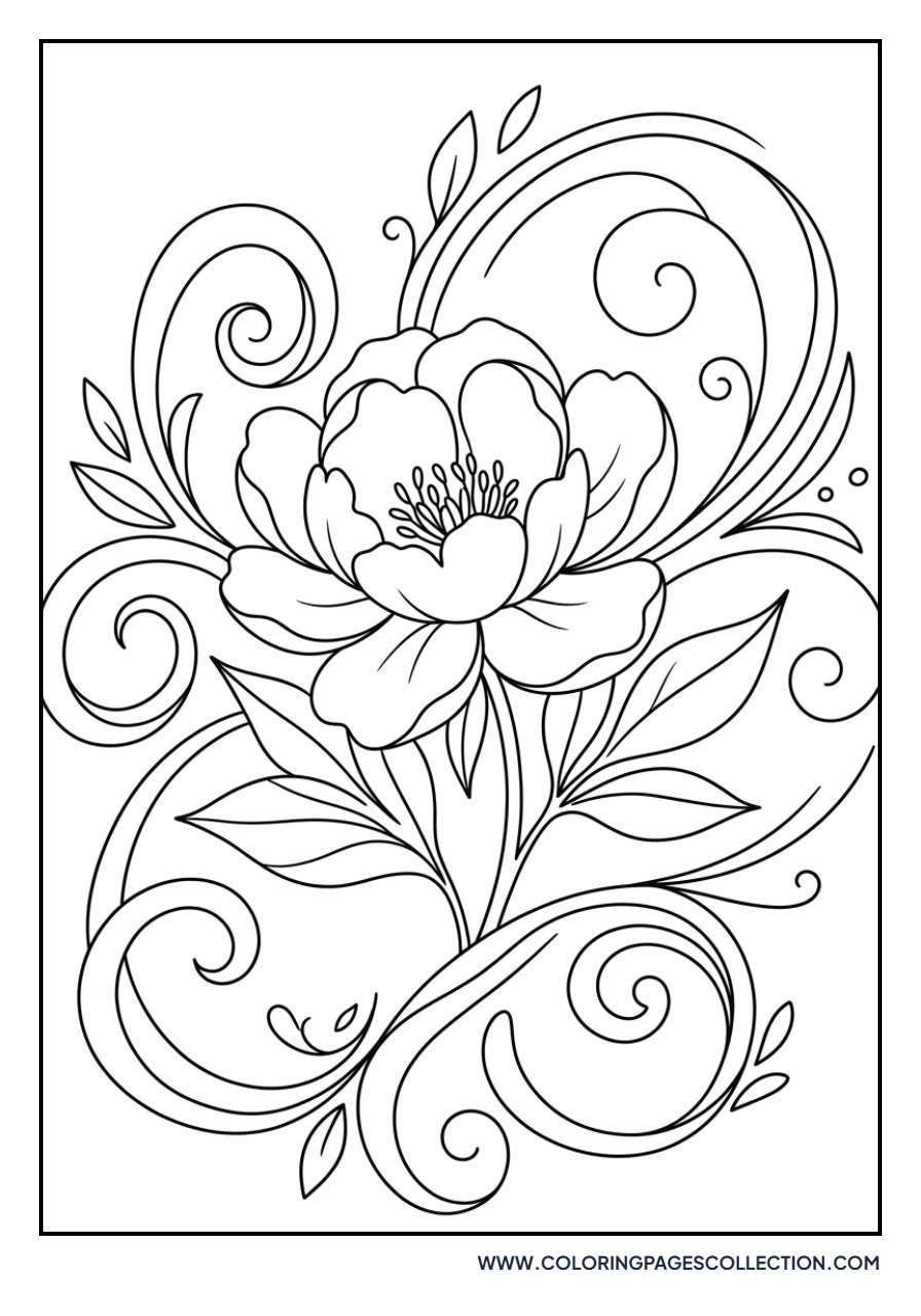 Abstract Peony Swirls