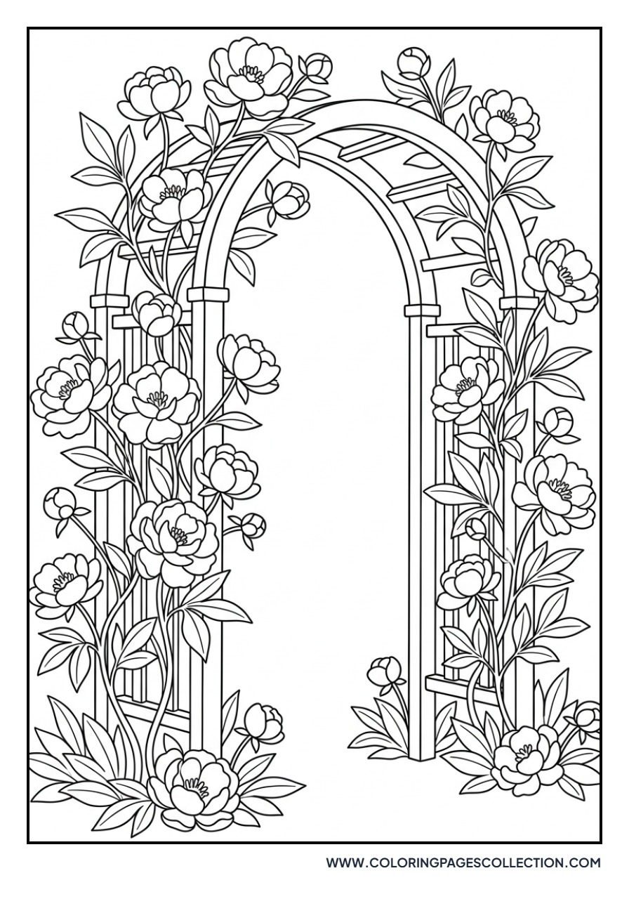 Peony and Garden Arch