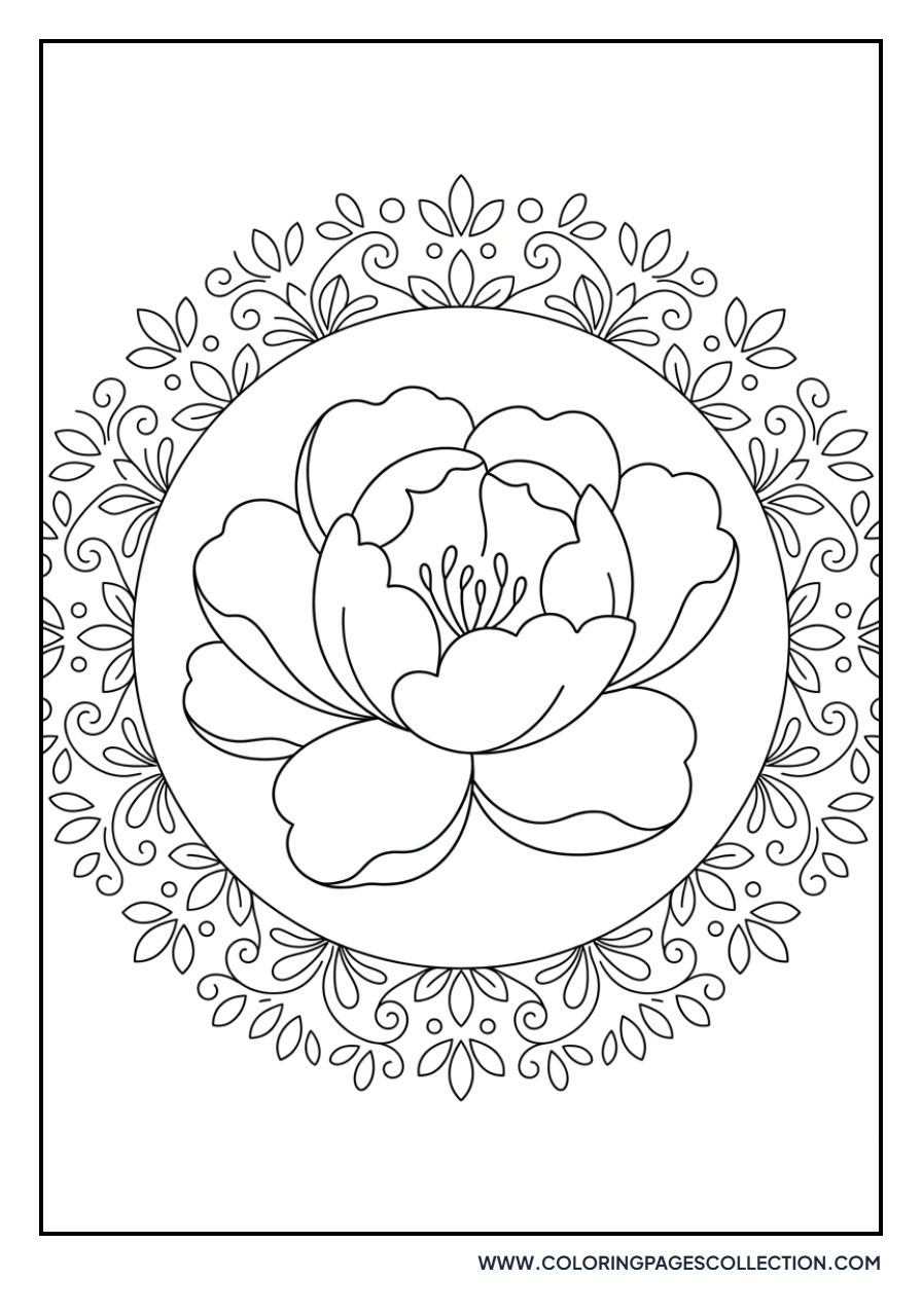 Peony Flower Mandala