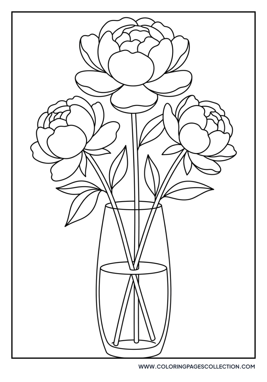Peony in a Decorative Vase