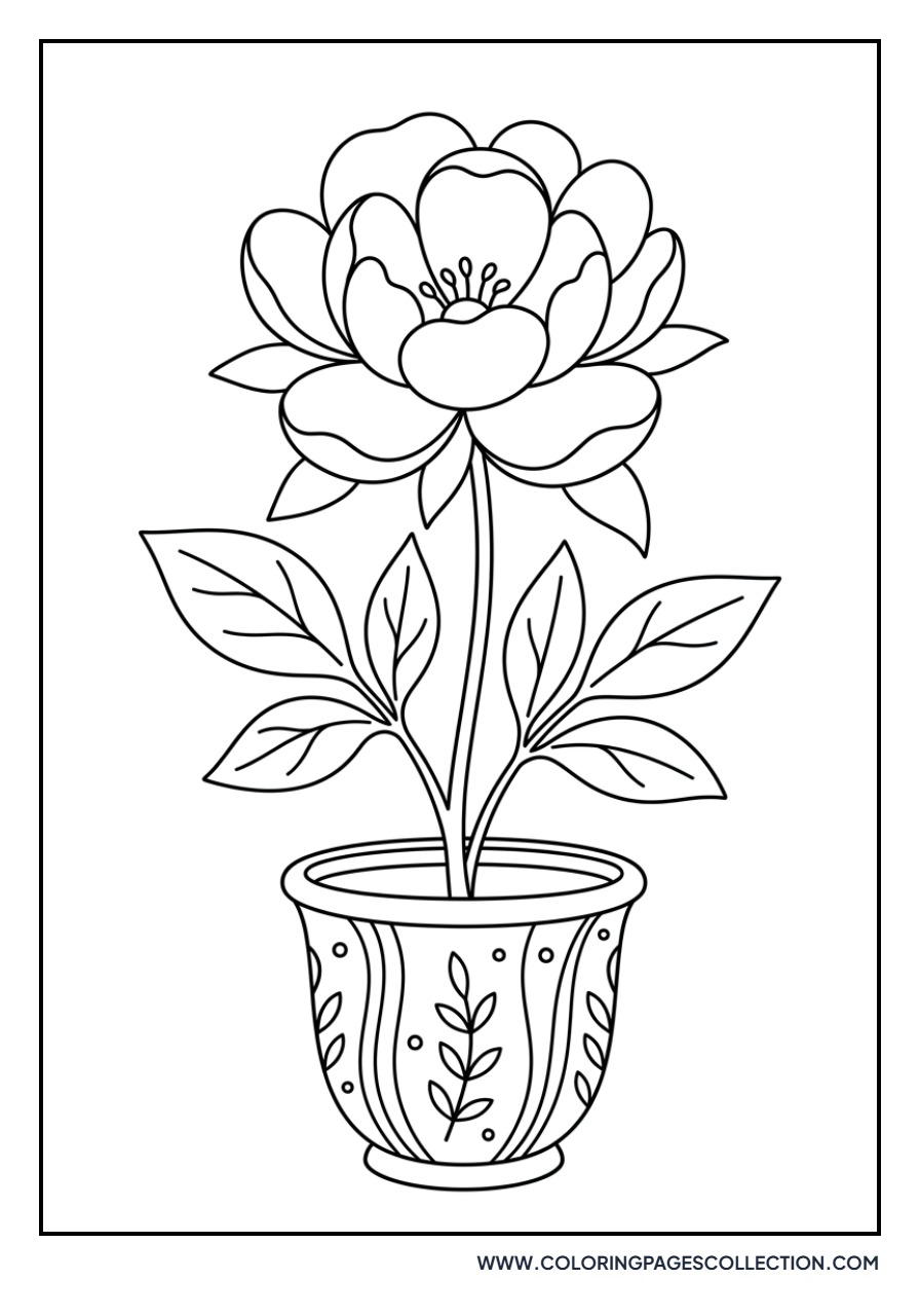 Peony in a Flowerpot