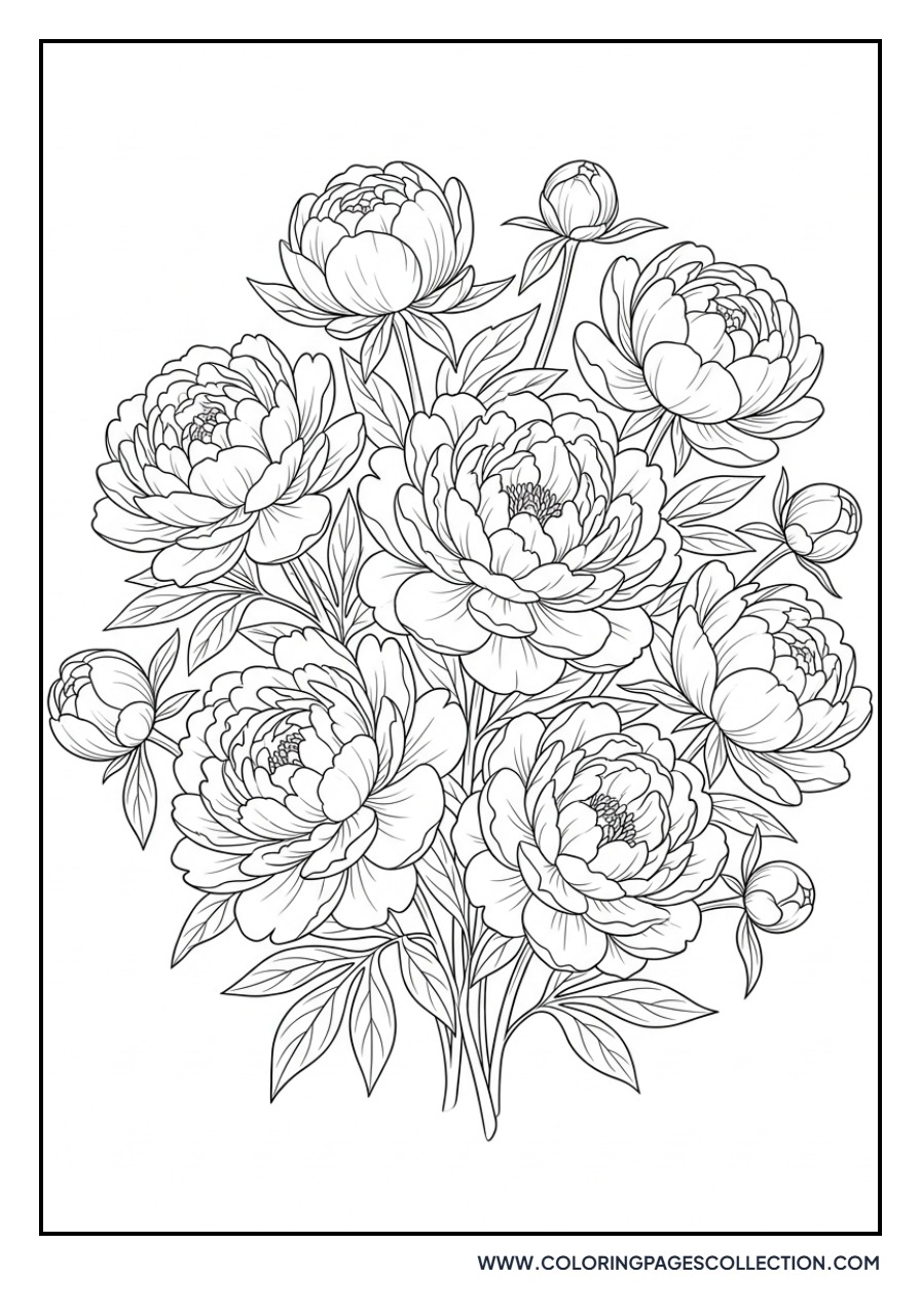 Realistic Peony Cluster
