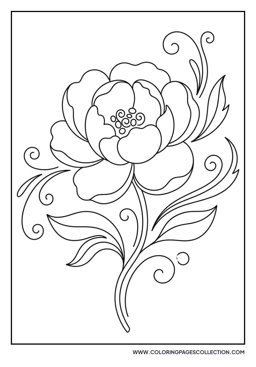 Stylized Peony Art