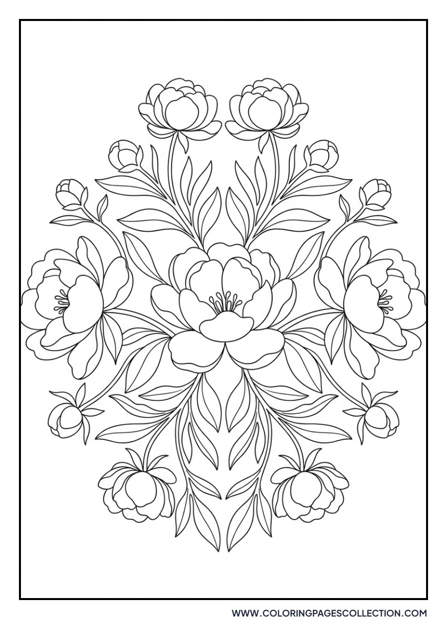 Symmetrical Peony Pattern