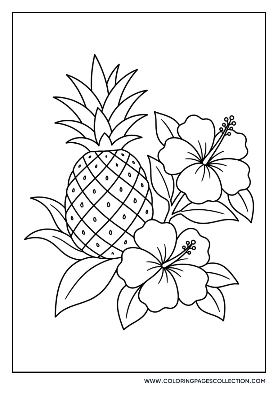 Pineapple and Hibiscus