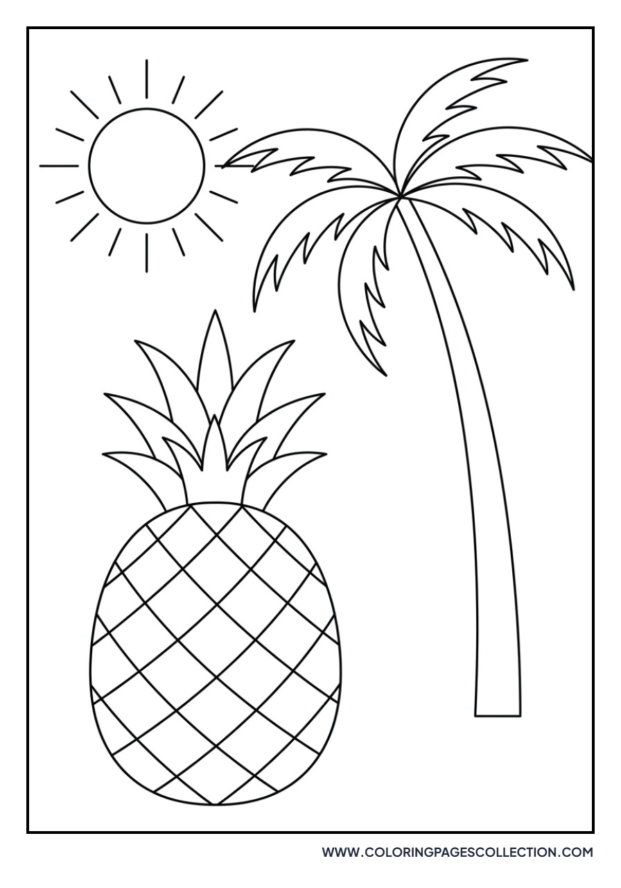 Pineapple and Palm Tree
