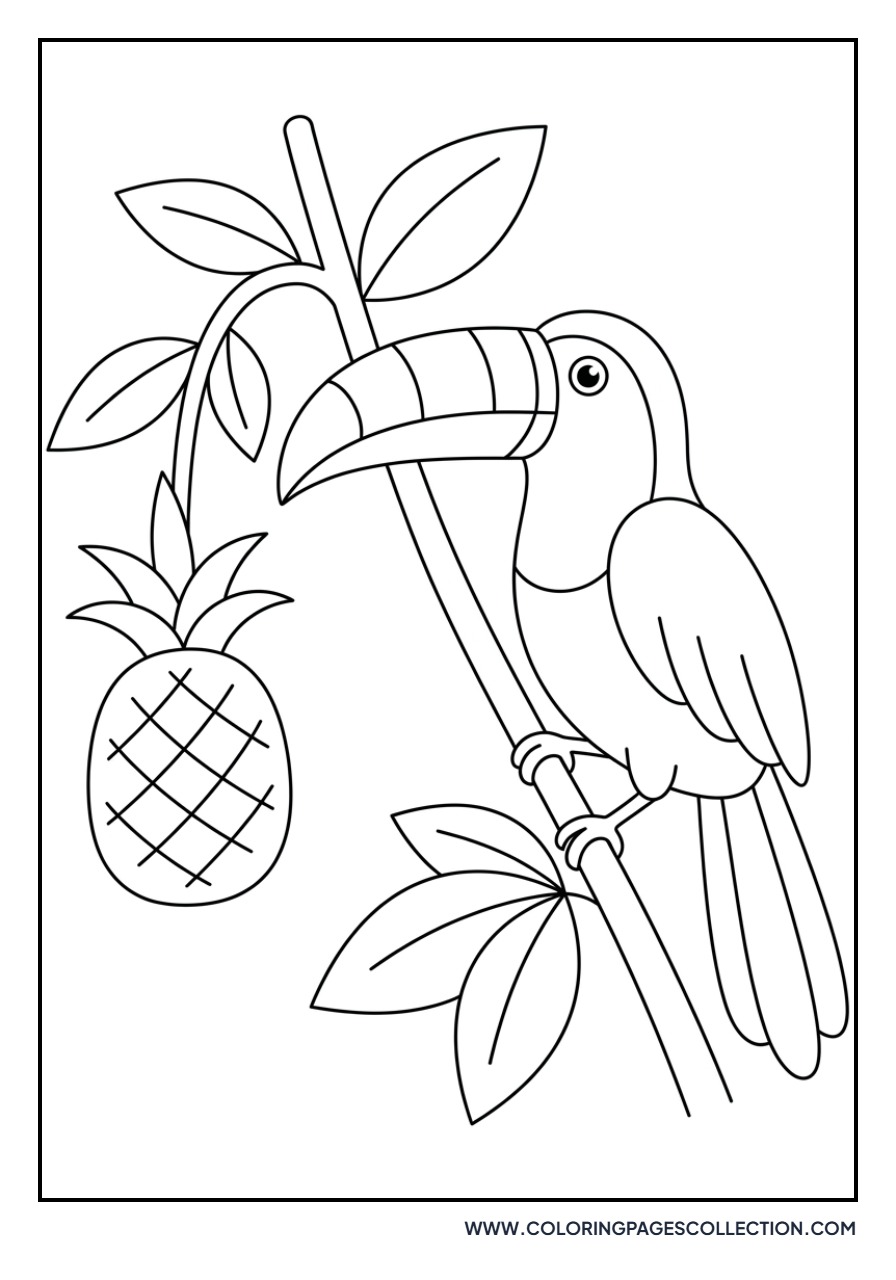 Pineapple and Toucan