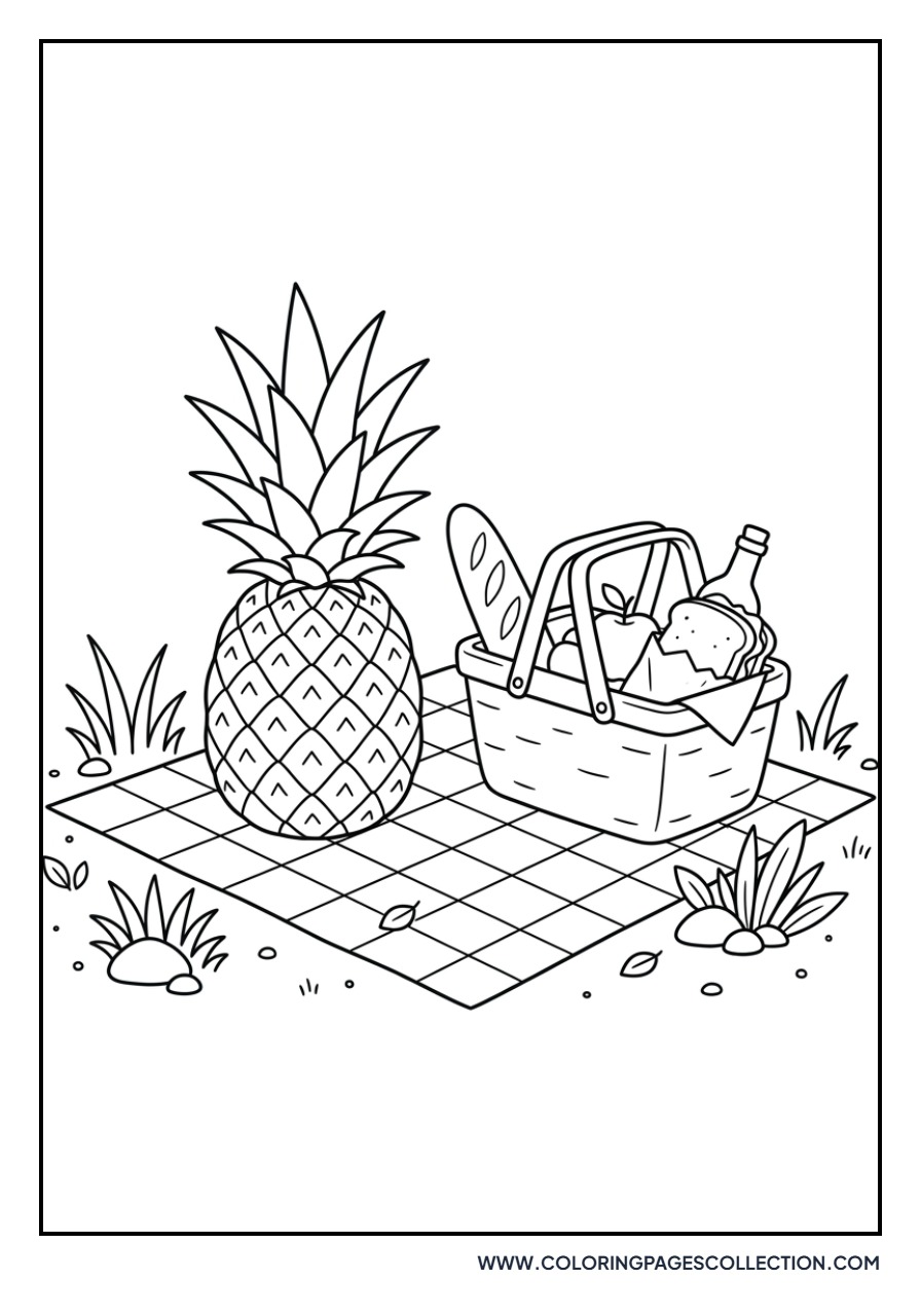 Pineapple on a Picnic Blanket