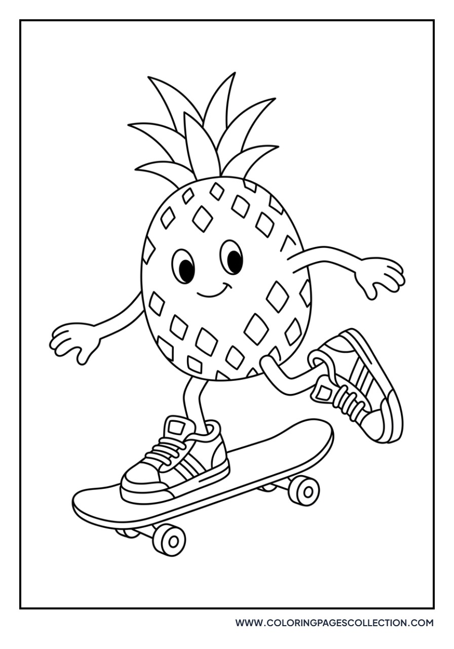 Pineapple on a Skateboard