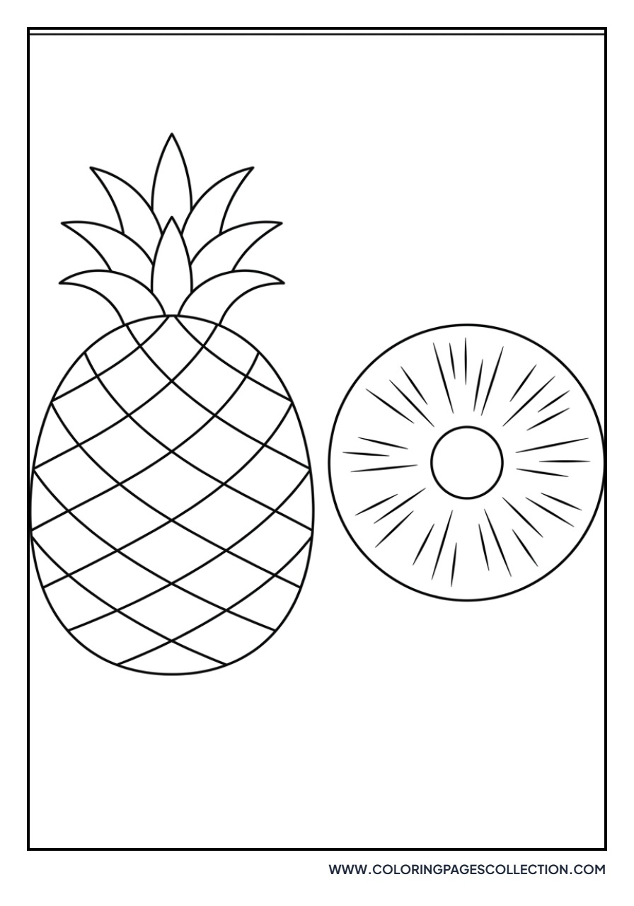 Pineapple Slice and Leaves