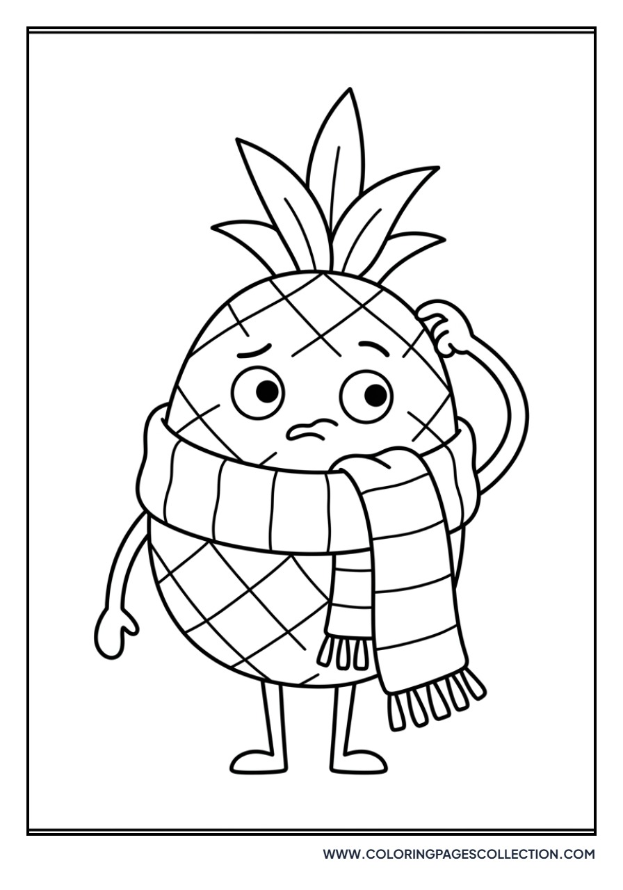 Pineapple wearing a Scarf