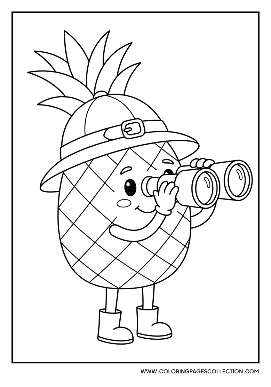 Pineapple with Binoculars