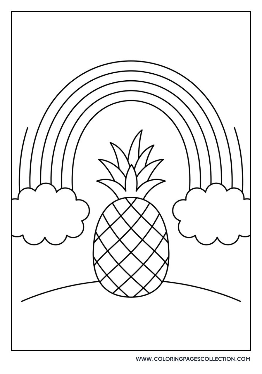 Pineapple with Rainbow