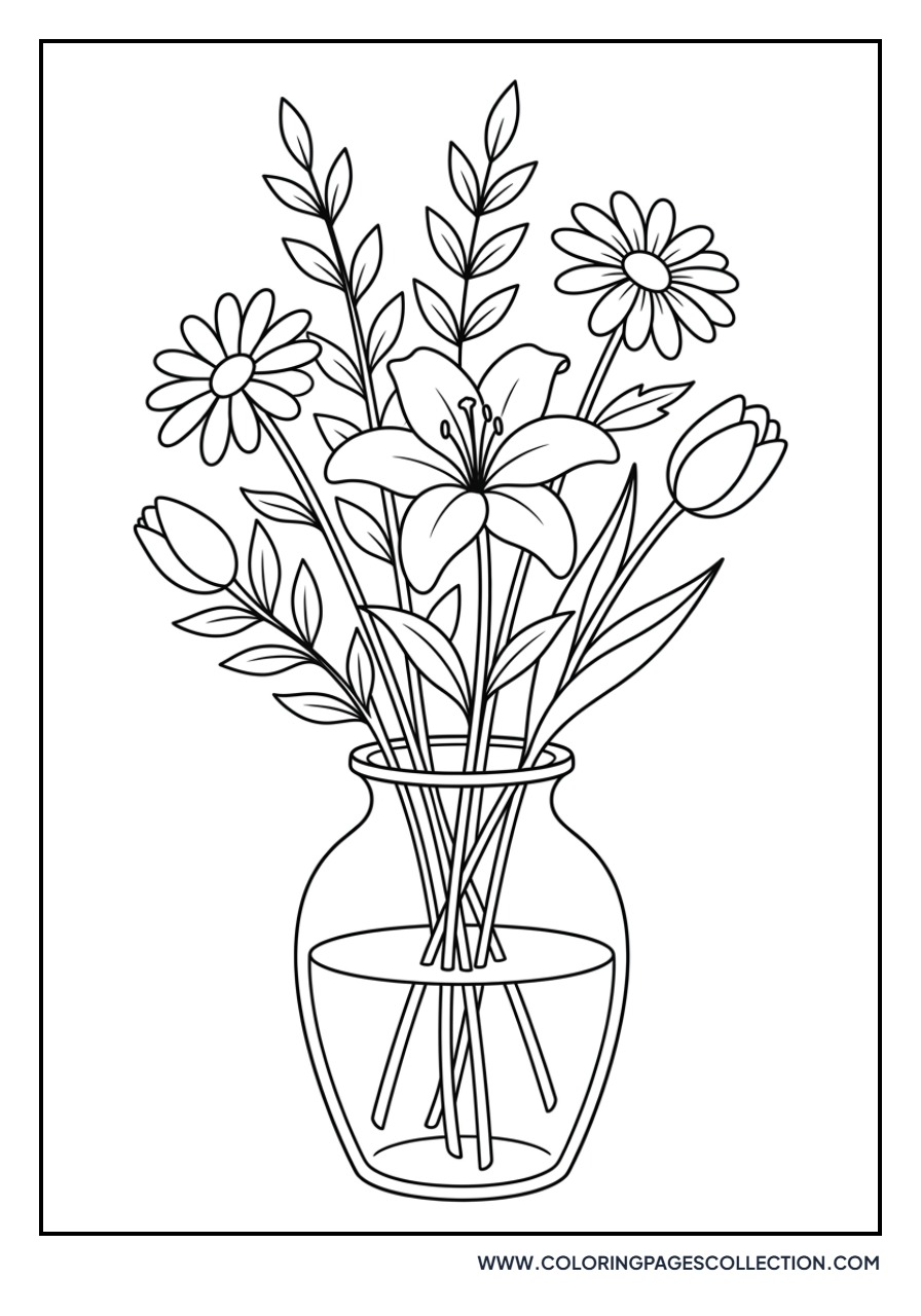 Flowers in a Glass Vase