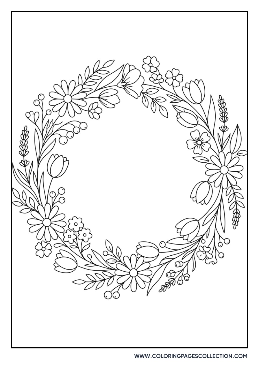 Wreath of Spring Flowers