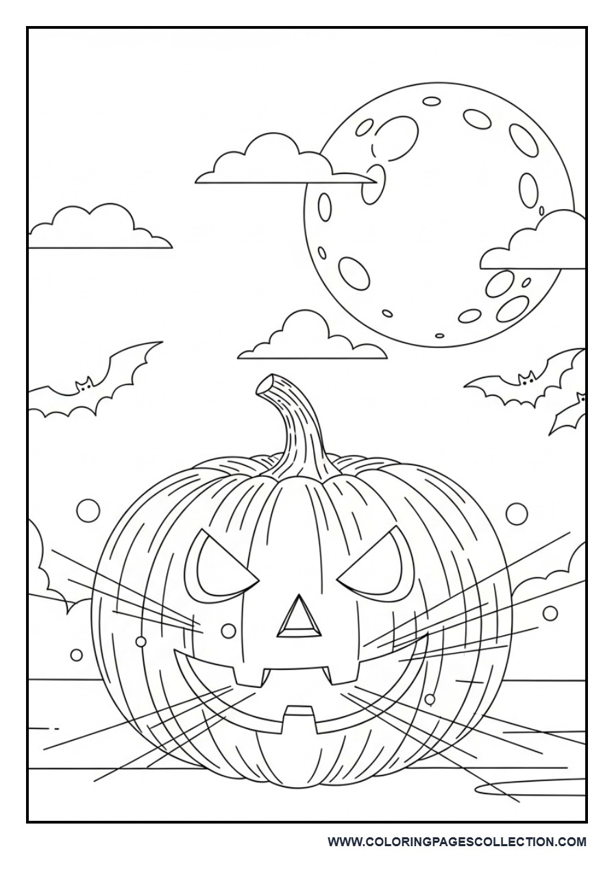 Halloween Pumpkin Night Scene