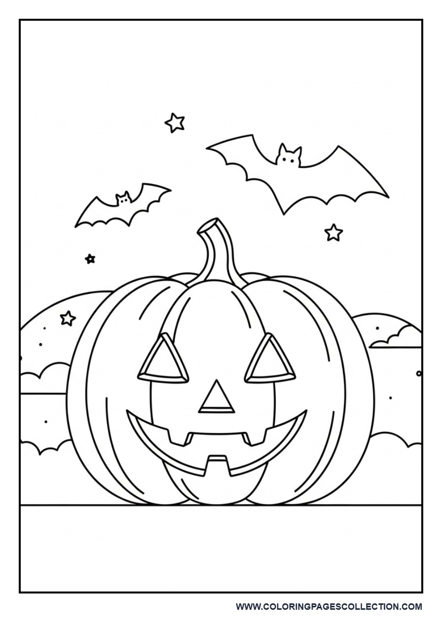 Jack-O’-Lantern with Bats