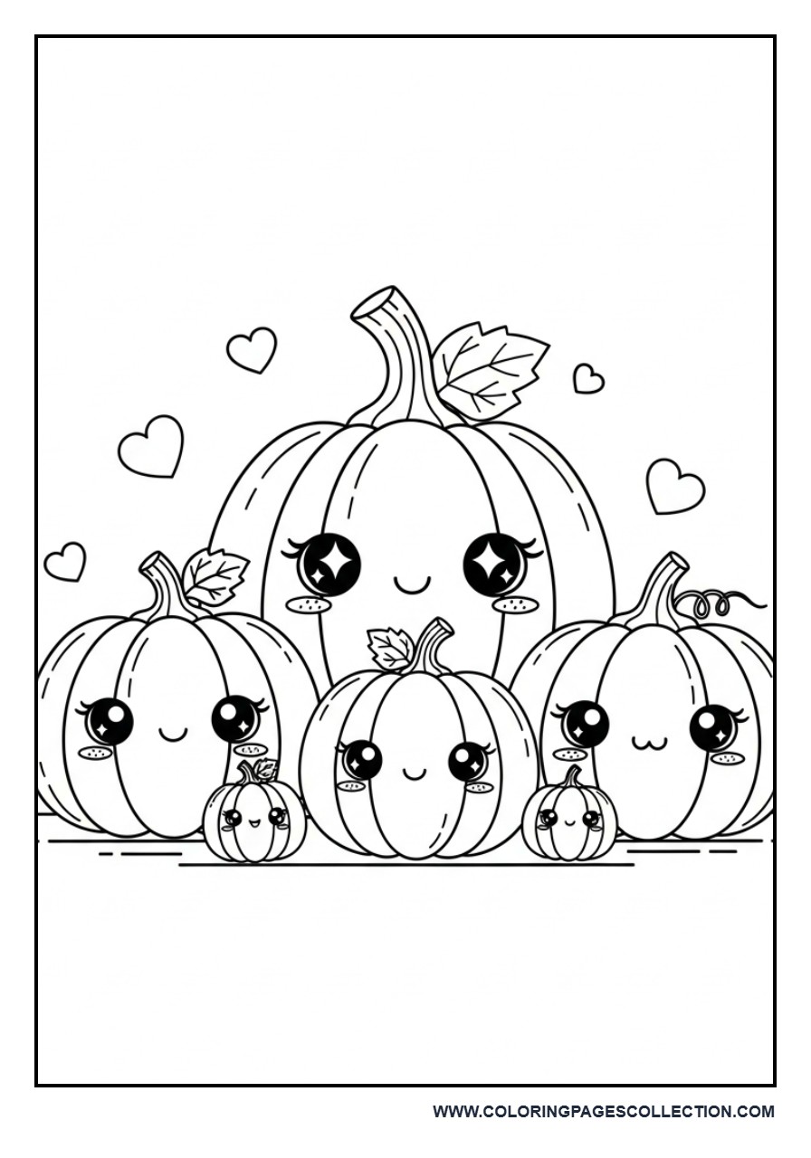 Kawaii Pumpkin Family