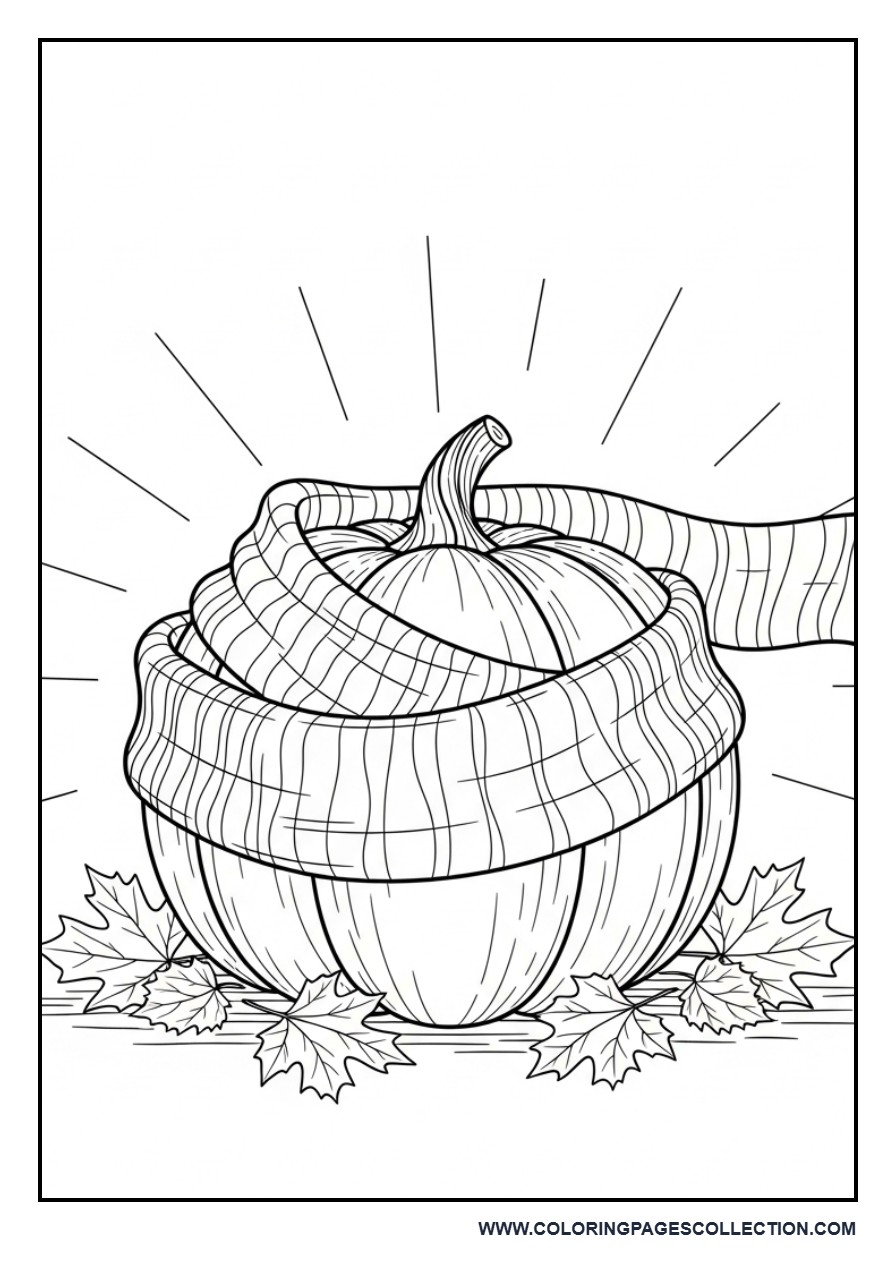 Pumpkin and Cozy Fall Scene