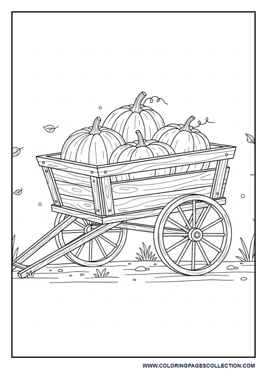 Pumpkin Cart Scene