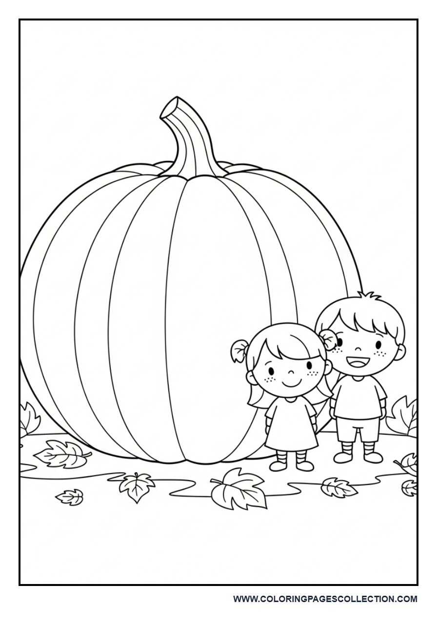 Pumpkin Story Scene with Kids