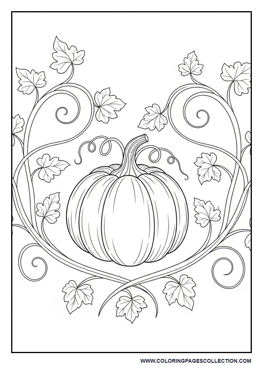 Pumpkin with Decorative Vines