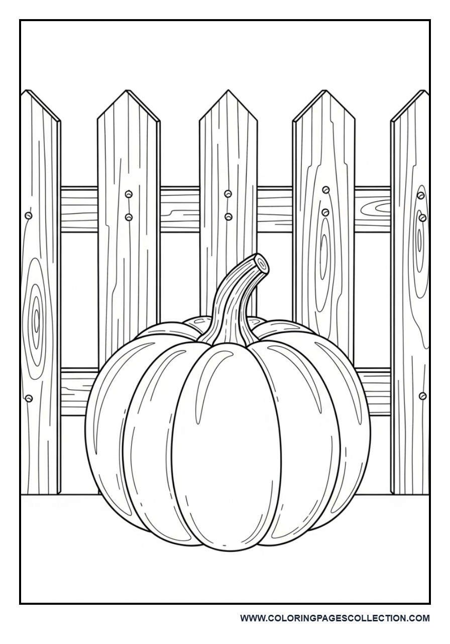 Pumpkin with Fence Background