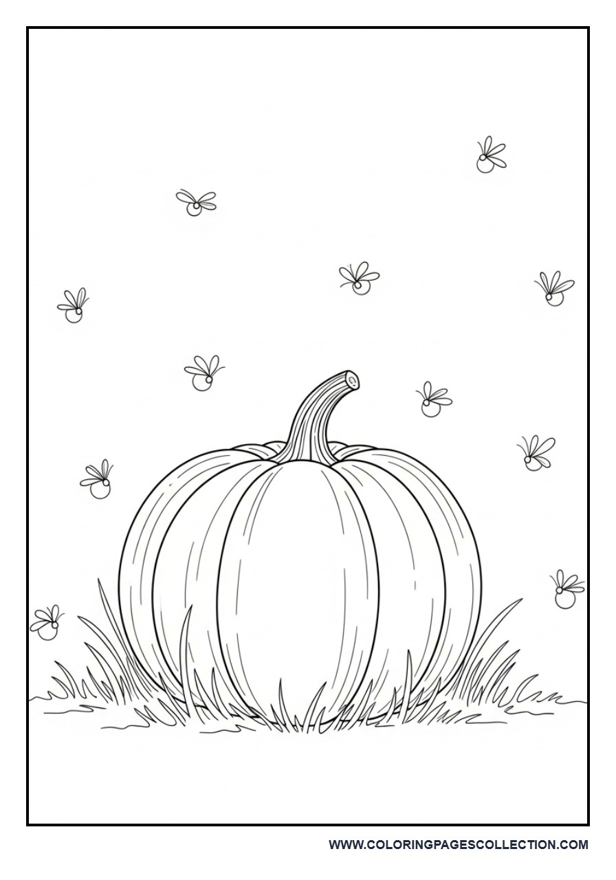 Pumpkin with Fireflies