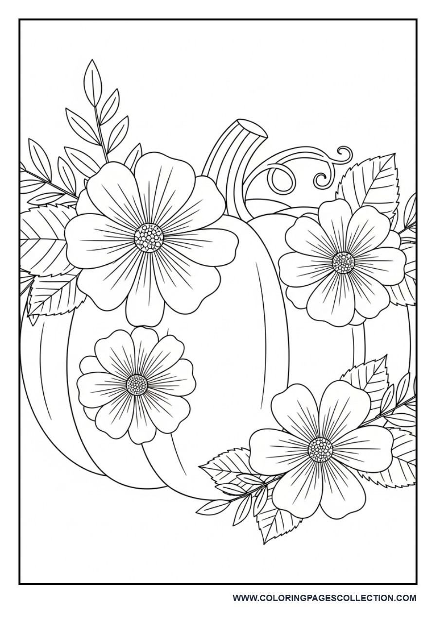 Pumpkin with Floral Design