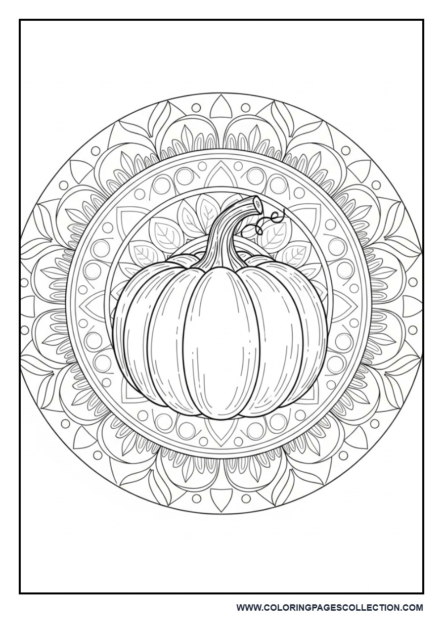 Pumpkin with Mandala Halo