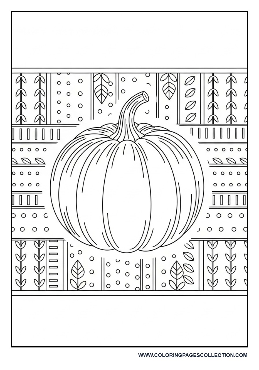 Pumpkin with Patterned Background Frame
