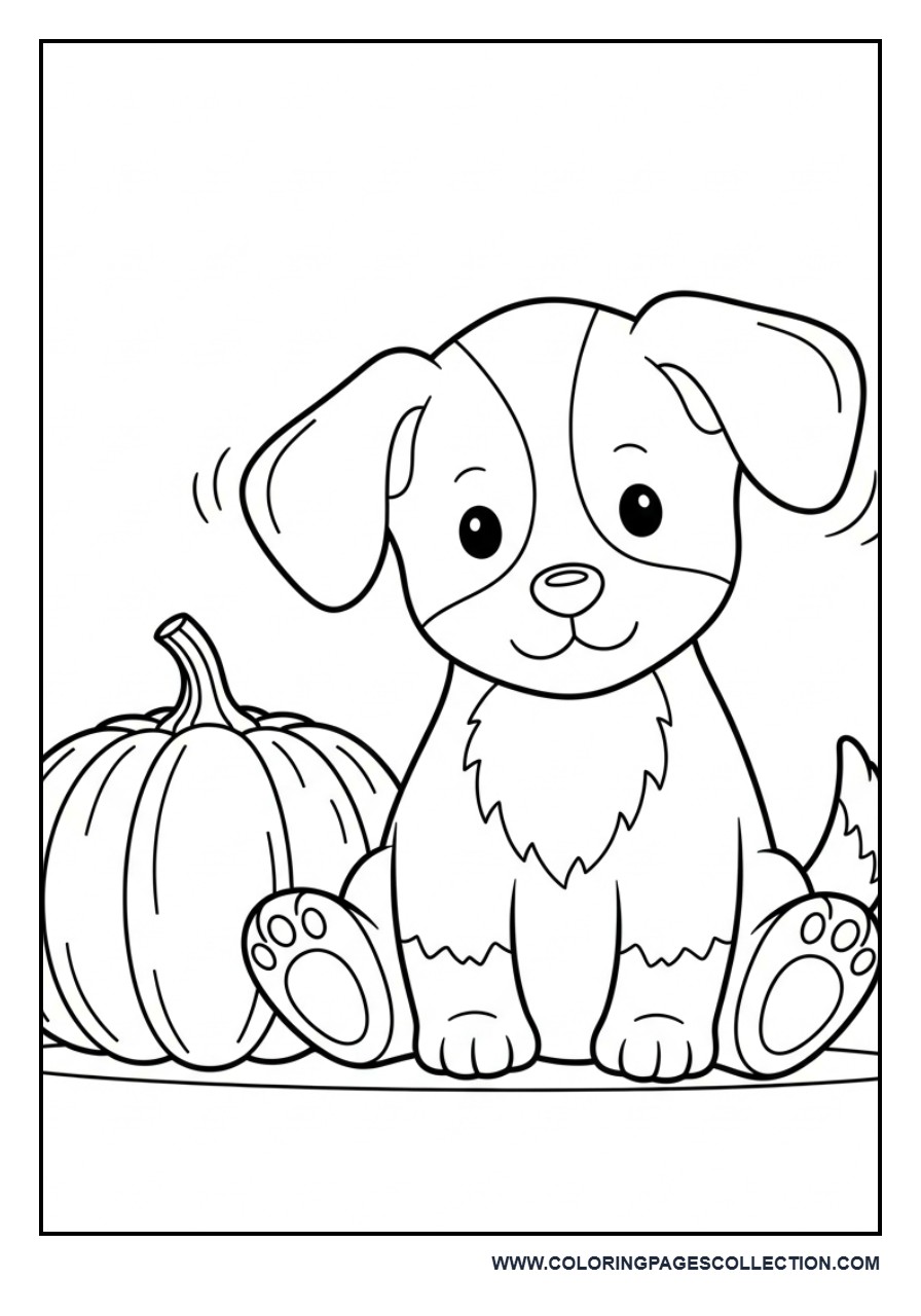 Pumpkin with Puppy