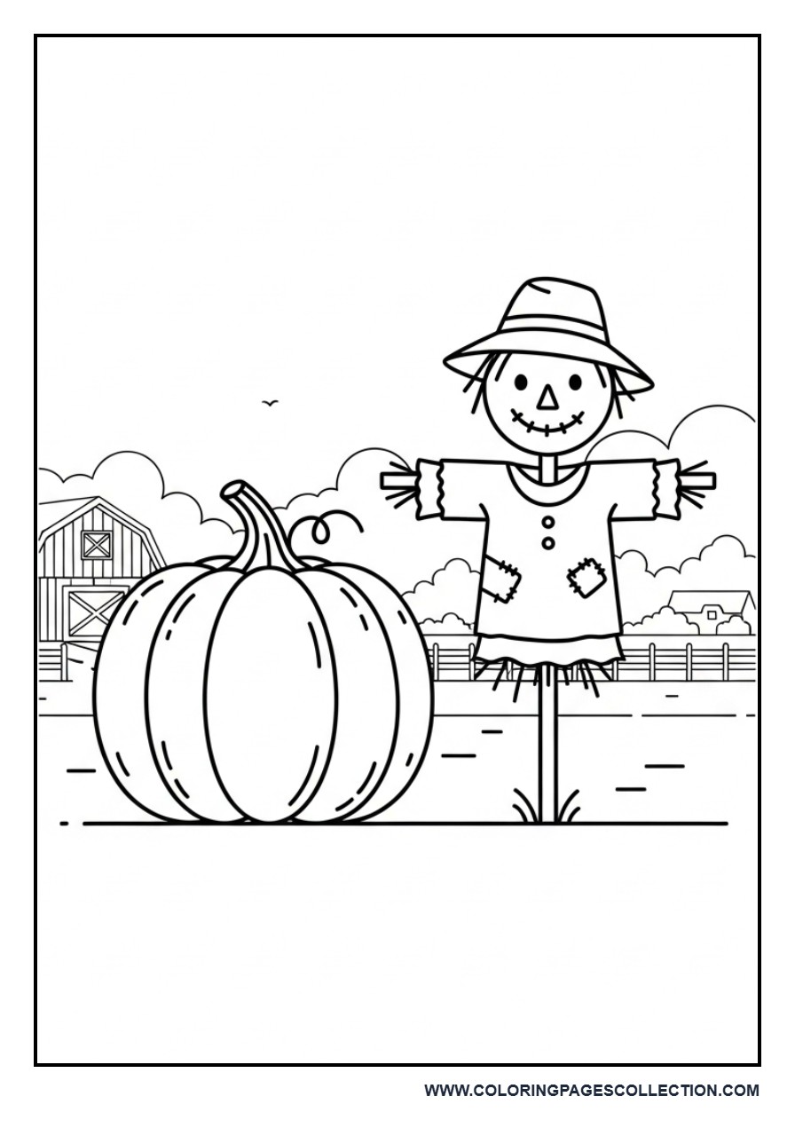 Pumpkin with Scarecrow