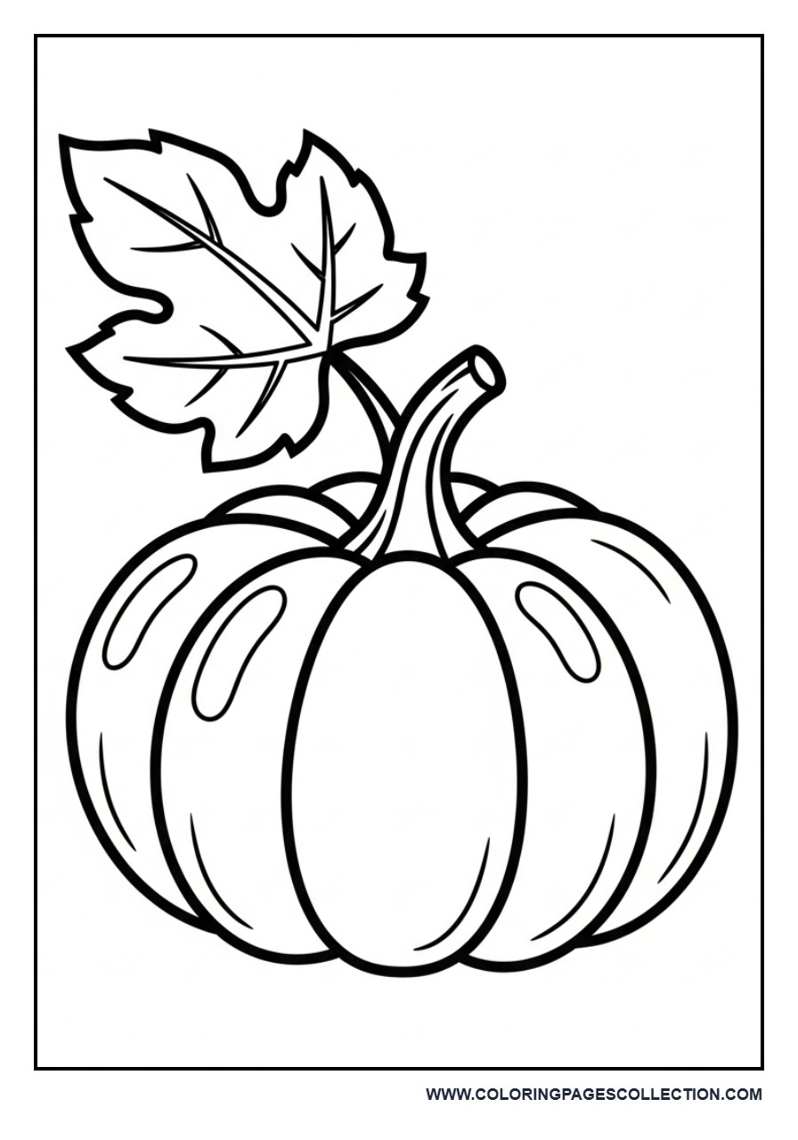 Pumpkin with Simple Leaf