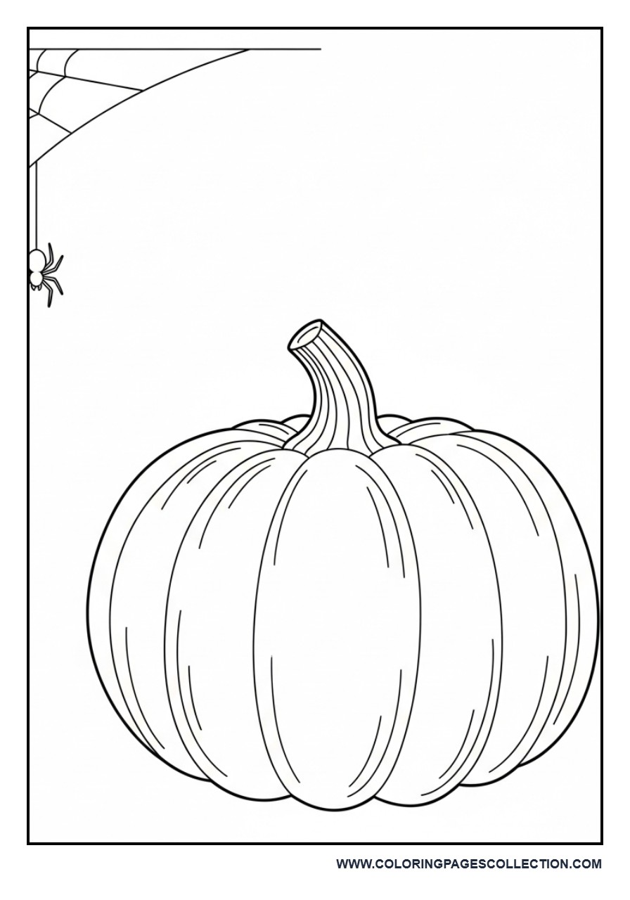 Pumpkin with Spider and Web