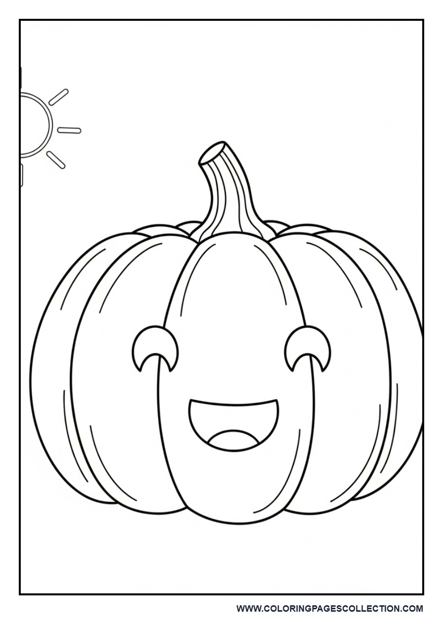 Smiling Pumpkin with Sun