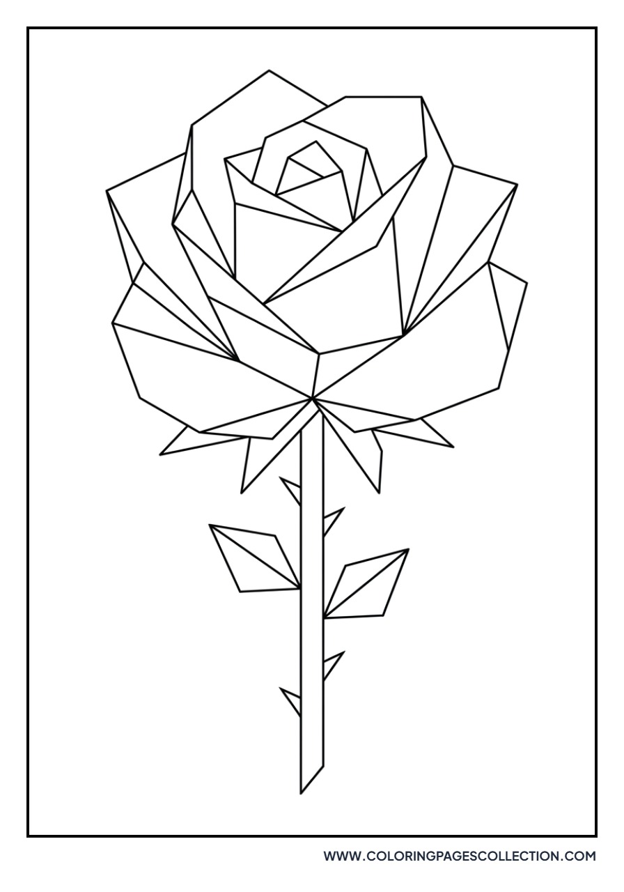 Geometric Style Rose